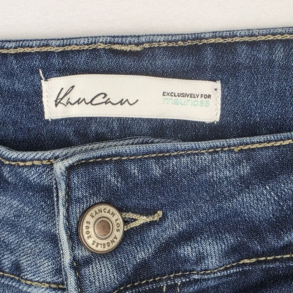 KanCan Shorts‎ Womens Size 18 High Rise Distressed Blue Denim Bottoms New